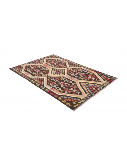 Tappeto Kilim Afghanistan marrone grigio 129x184