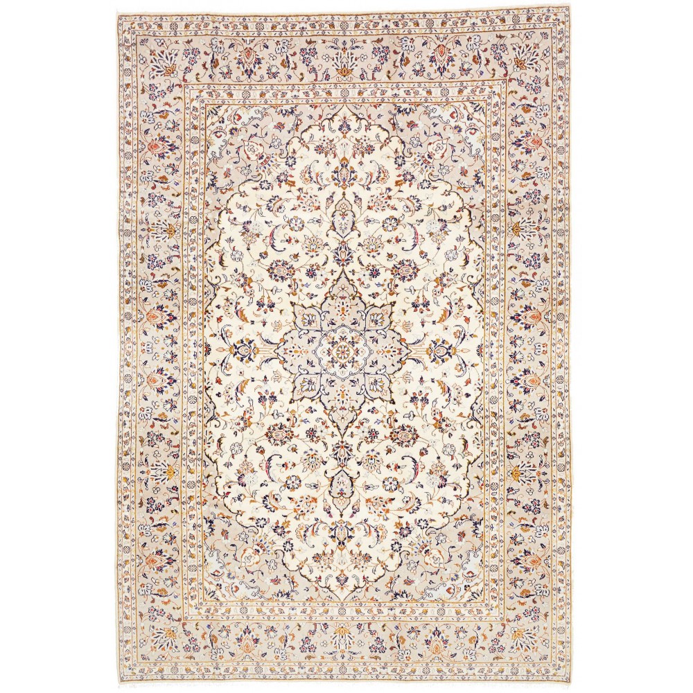 Tappeto Kashan Persia bianco grigio 196x292