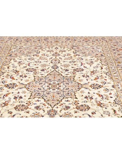 Tappeto Kashan Persia bianco grigio 196x292