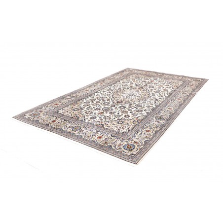Tappeto Kashan Persia bianco grigio 196x312