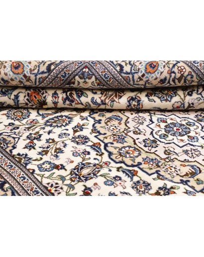 Tappeto Kashan Persia bianco grigio 196x312