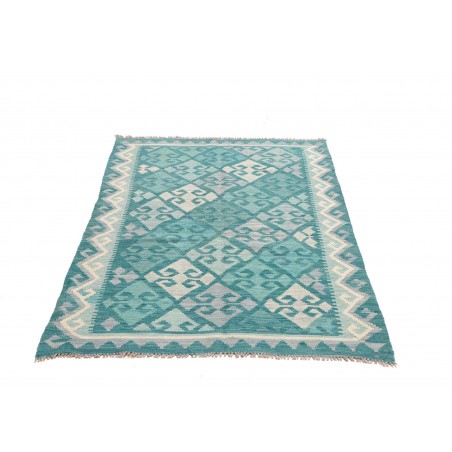 Tappeto Kilim Afghanistan blu bianco 106x161