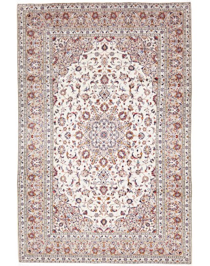 Tappeto Kashan Persia bianco grigio 200x295
