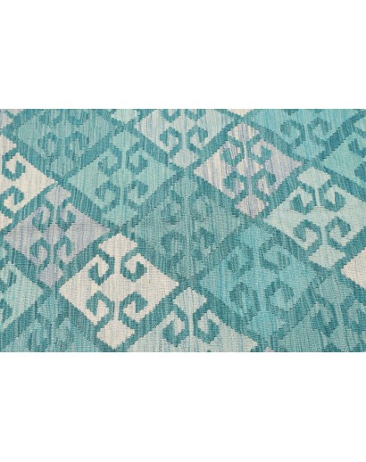 Tappeto Kilim Afghanistan blu bianco 106x161