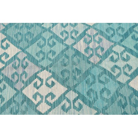 Tappeto Kilim Afghanistan blu bianco 106x161