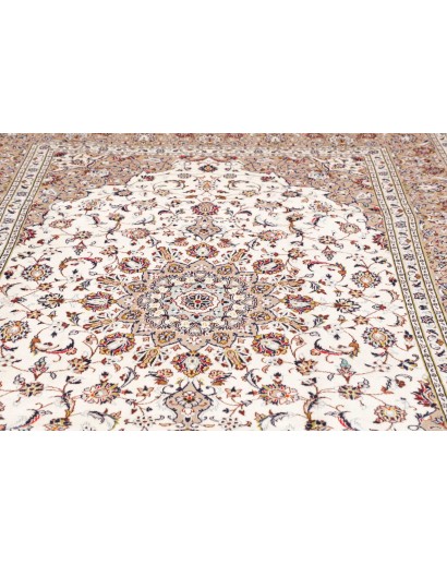 Tappeto Kashan Persia bianco grigio 200x295