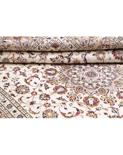 Tappeto Kashan Persia bianco grigio 200x295