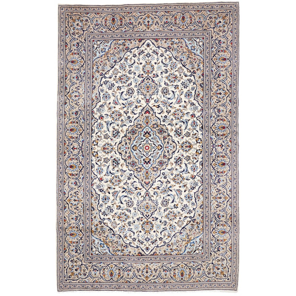 Tappeto Kashan Persia bianco grigio 202x322