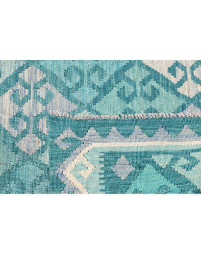 Tappeto Kilim Afghanistan blu bianco 106x161