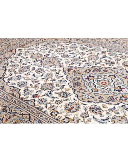 Tappeto Kashan Persia bianco grigio 202x322