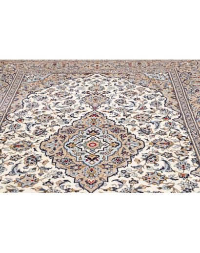 Tappeto Kashan Persia bianco grigio 202x322