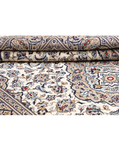 Tappeto Kashan Persia bianco grigio 202x322