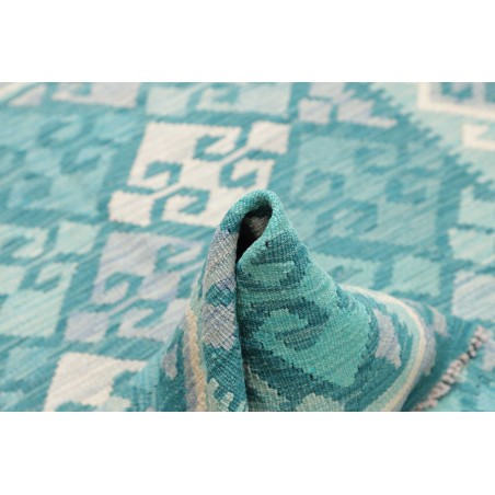 Tappeto Kilim Afghanistan blu bianco 106x161