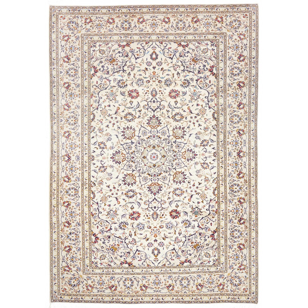 Tappeto Kashan Persia bianco grigio 204x292