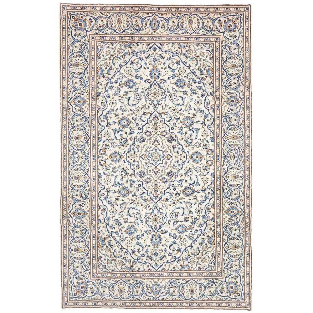 Tappeto Kashan Persia bianco azzurro 193x308