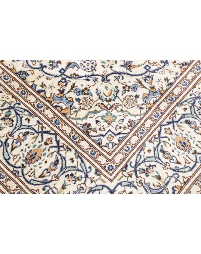 Tappeto Kashan Persia bianco azzurro 193x308