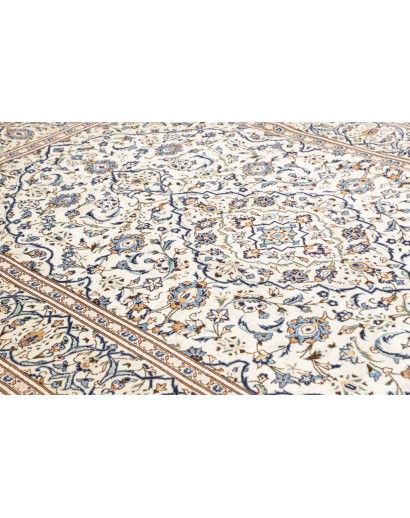 Tappeto Kashan Persia bianco azzurro 193x308