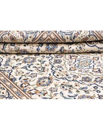 Tappeto Kashan Persia bianco azzurro 193x308