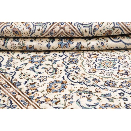 Tappeto Kashan Persia bianco azzurro 193x308