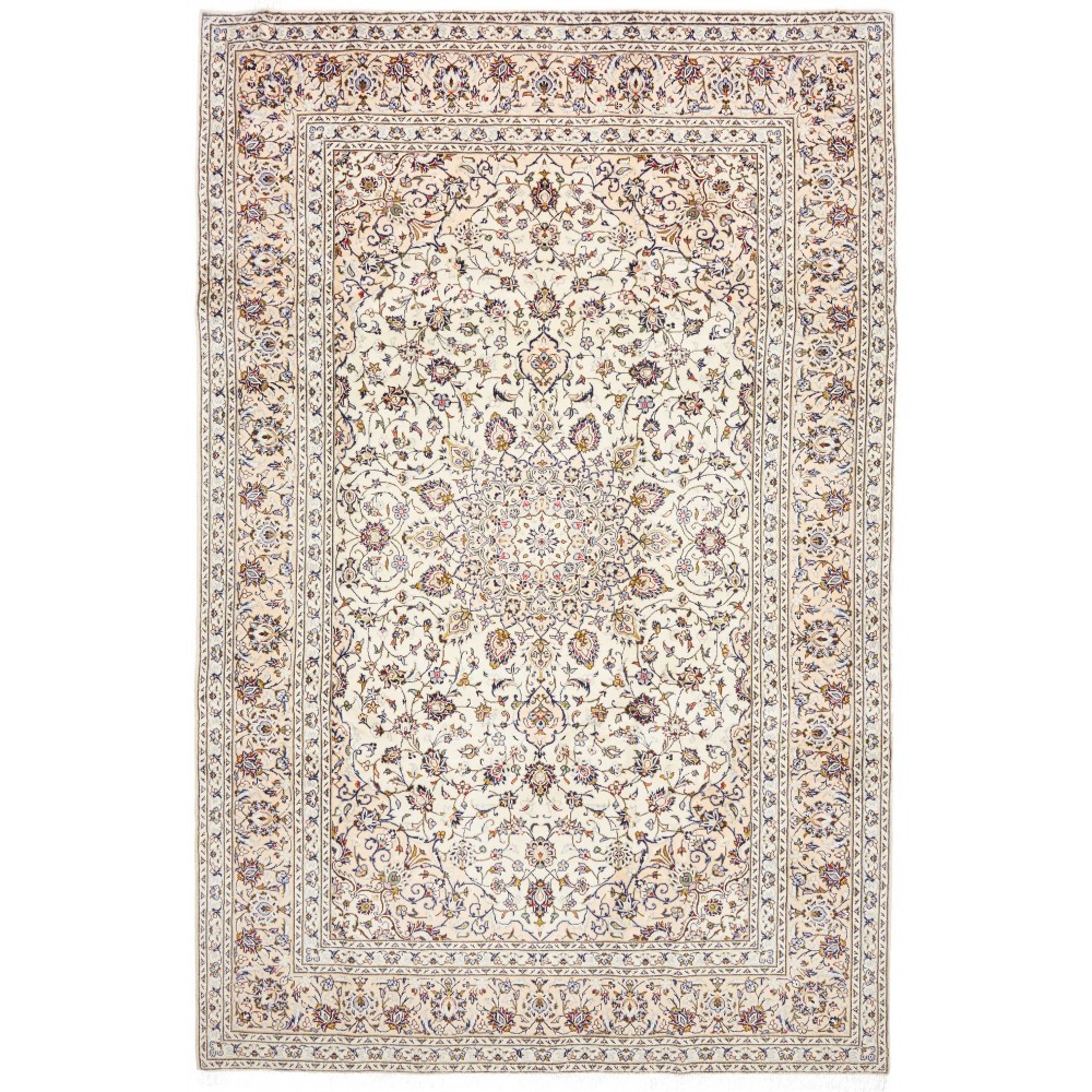 Tappeto Kashan Persia bianco grigio 200x305