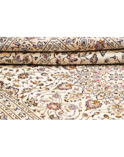 Tappeto Kashan Persia bianco grigio 200x305