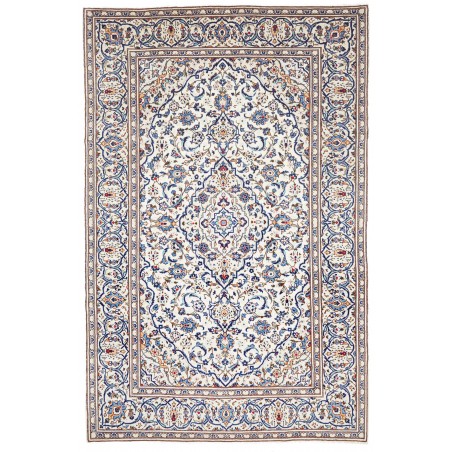 Tappeto Kashan Persia bianco marrone 196x300