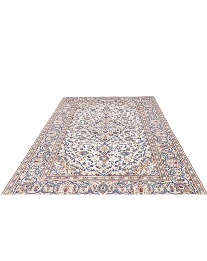 Tappeto Kashan Persia bianco marrone 196x300
