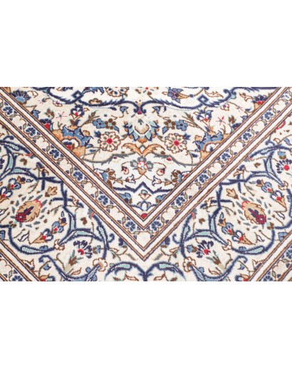 Tappeto Kashan Persia bianco marrone 196x300