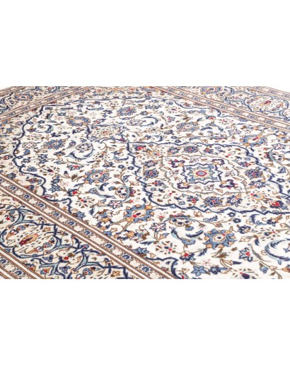 Tappeto Kashan Persia bianco marrone 196x300