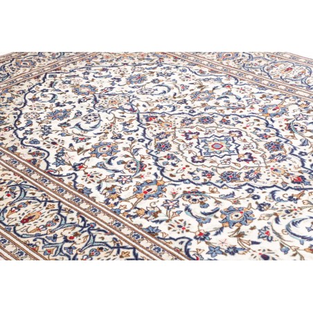 Tappeto Kashan Persia bianco marrone 196x300