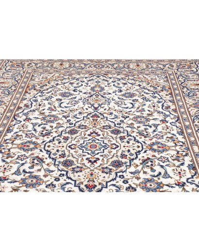 Tappeto Kashan Persia bianco marrone 196x300