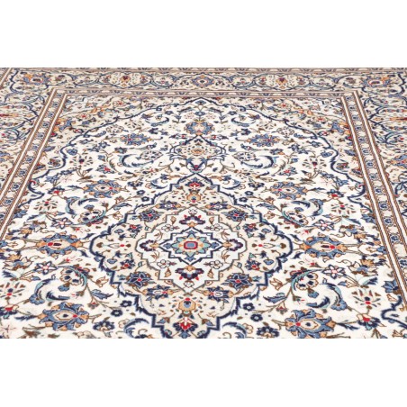 Tappeto Kashan Persia bianco marrone 196x300