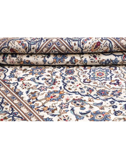 Tappeto Kashan Persia bianco marrone 196x300