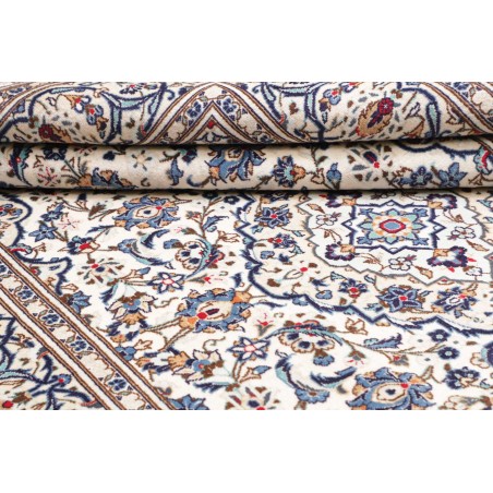 Tappeto Kashan Persia bianco marrone 196x300