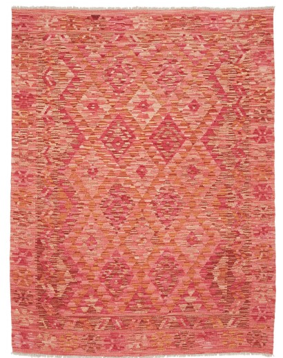 Tappeto Kilim Afghanistan rosso marrone 131x169