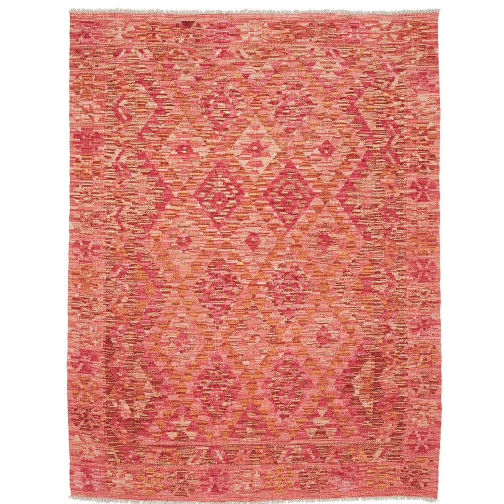 Tappeto Kilim Afghanistan rosso marrone 131x169