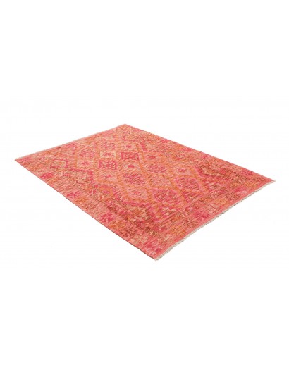 Tappeto Kilim Afghanistan rosso marrone 131x169