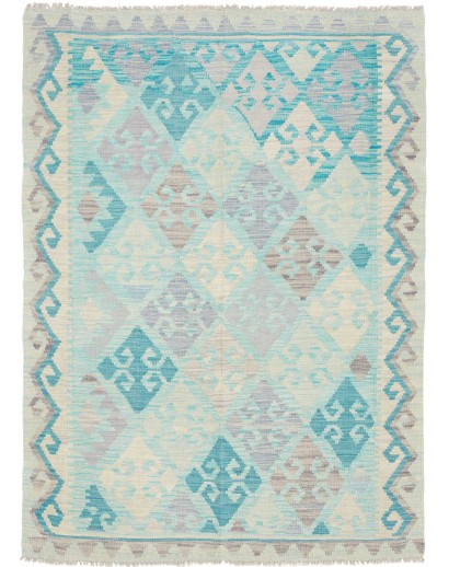 Tappeto Kilim Afghanistan beige blu 126x170