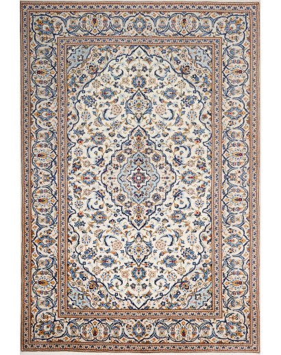 Tappeto Kashan Persia bianco grigio 200x304