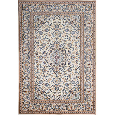 Tappeto Kashan Persia bianco grigio 200x304