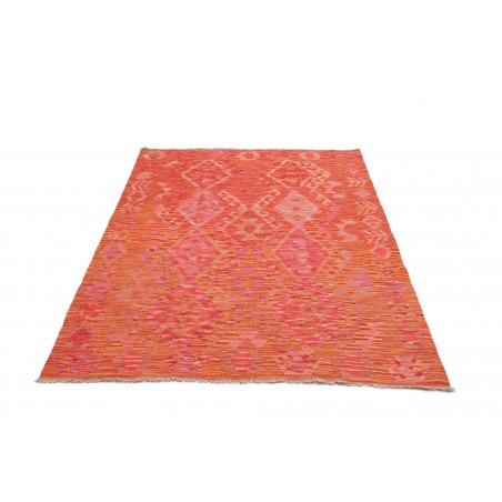 Tappeto Kilim Afghanistan rosso arancione 130x180
