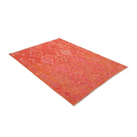 Tappeto Kilim Afghanistan rosso arancione 130x180
