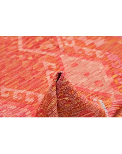 Tappeto Kilim Afghanistan rosso arancione 130x180