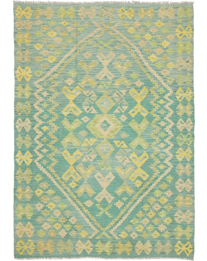 Tappeto Kilim Afghanistan azzurro giallo 128x182