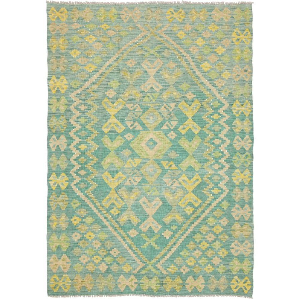 Tappeto Kilim Afghanistan azzurro giallo 128x182