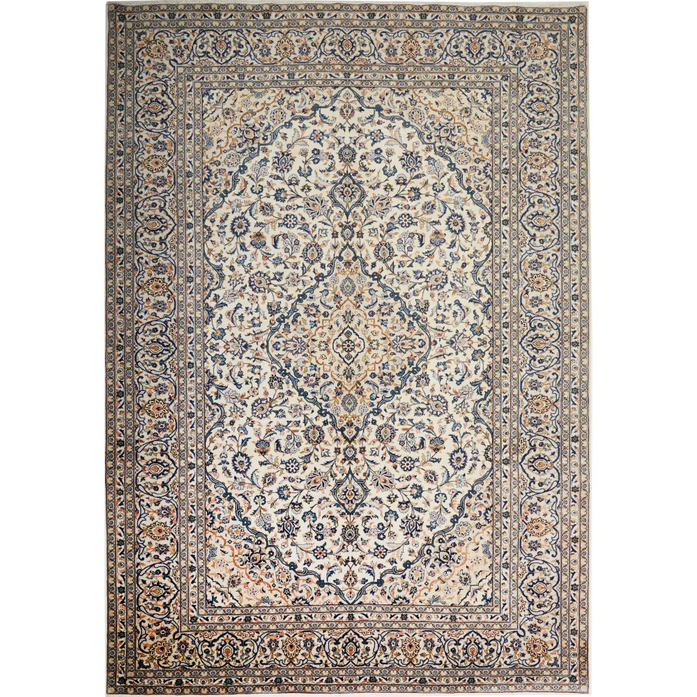 Tappeto Kashan Persia beige bianco 246x350 Tappeto Kashan Persia beige bianco 246x350