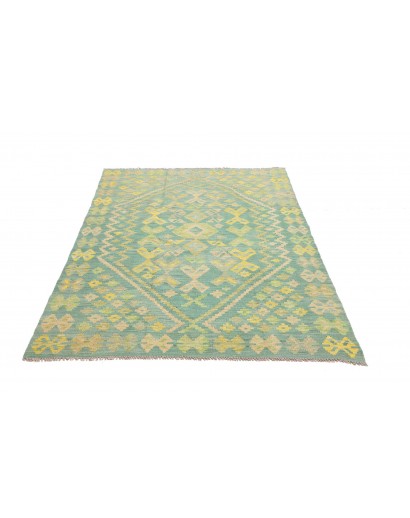 Tappeto Kilim Afghanistan azzurro giallo 128x182