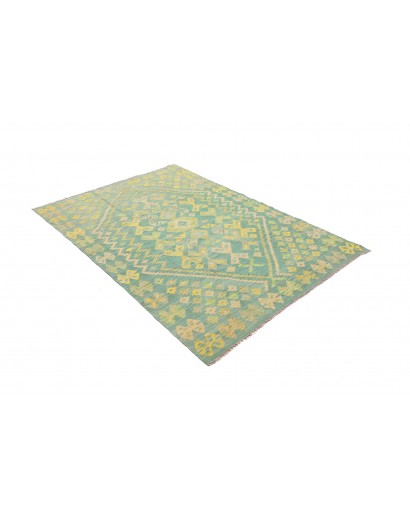 Tappeto Kilim Afghanistan azzurro giallo 128x182