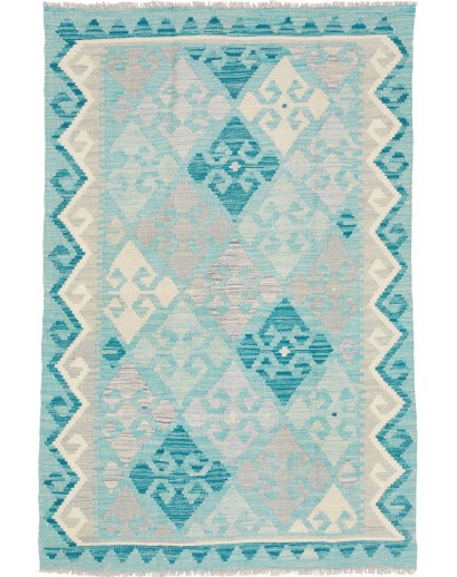 Tappeto Kilim Afghanistan beige blu 104x151