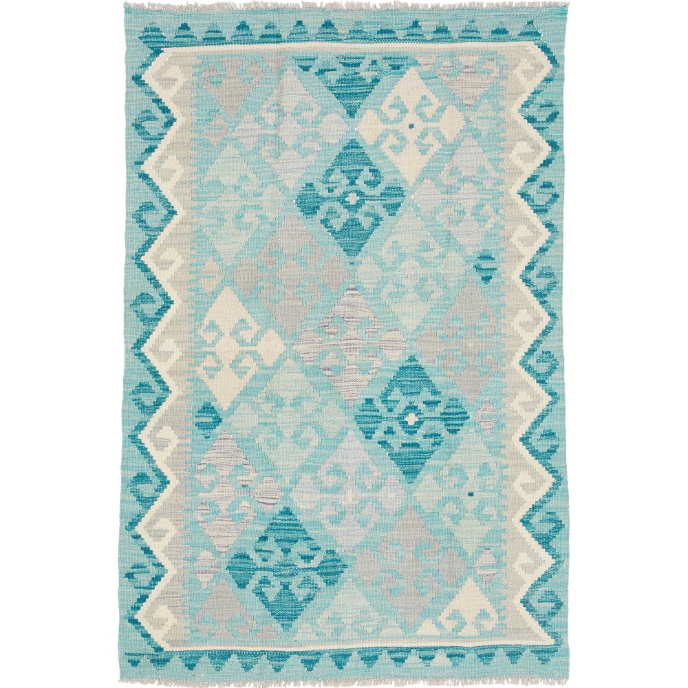 Tappeto Kilim Afghanistan beige blu 104x151